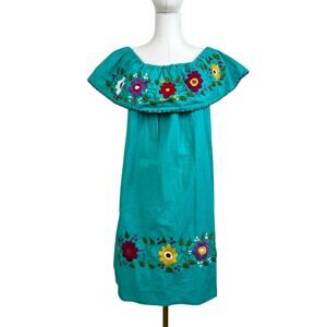 Womens Dress Sz S Cottage Embroidered Midi Fairy Festival Hippie Boho Floral